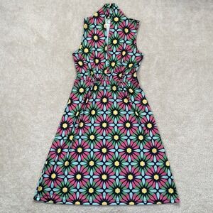 Vera Fishbaugh Dress Womens Small Floral A Line Shift Mod Go-Go Retro
